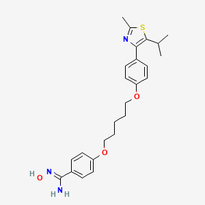molecular formula C25H31N3O3S B1670998 N-Hydroxy-4-(5-(4-(5-isopropyl-2-methyl-1,3-thiazol-4-yl)phenoxy)pentoxy)benzamidine CAS No. 491577-61-8