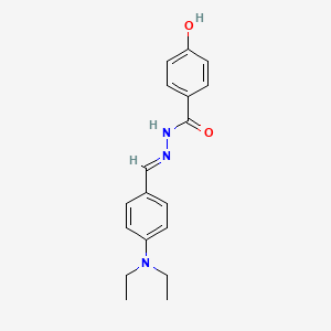 molecular formula C18H21N3O2 B1671000 Benzoic acid, p-hydroxy-, (p-(diethylamino)benzylidene)hydrazide CAS No. 95167-41-2