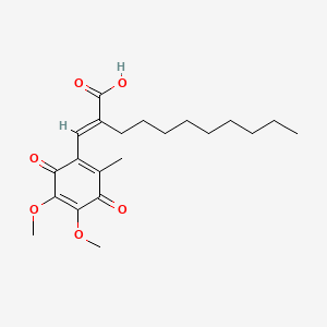 molecular formula C21H30O6 B1671014 (2E)-2-[(4,5-dimethoxy-2-methyl-3,6-dioxocyclohexa-1,4-dien-1-yl)methylidene]undecanoic acid CAS No. 136164-66-4