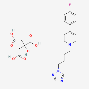 molecular formula C23H29FN4O7 B1671023 4-(4-fluorophenyl)-1-[4-(1,2,4-triazol-1-yl)butyl]-3,6-dihydro-2H-pyridine;2-hydroxypropane-1,2,3-tricarboxylic acid CAS No. 220120-14-9