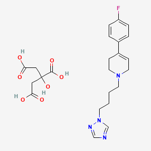 molecular formula C23H29FN4O7 B1671023 4-(4-Fluorophenil)-1,2,3,4-tetrahydro-1-(4-(1,2,4-triazol-1-il)butyl)pyridine citrate CAS No. 220120-14-9