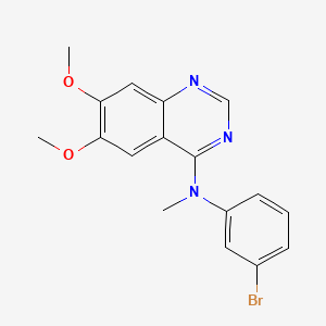 molecular formula C17H16BrN3O2 B1671035 N-(3-bromophenyl)-6,7-dimethoxy-N-methylquinazolin-4-amine CAS No. 229476-53-3