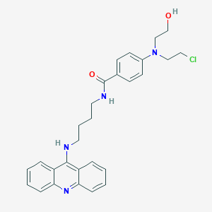 molecular formula C28H31ClN4O2 B167106 Benzamide, N-(4-(9-acridinylamino)butyl)-4-((2-chloroethyl)(2-hydroxyethyl)amino)- CAS No. 125500-20-1