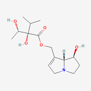 molecular formula C15H25NO5 B1671082 (1-Hydroxy-2,3,5,7a-tetrahydro-1H-pyrrolizin-7-yl)methyl 2-hydroxy-2-(1-hydroxyethyl)-3-methylbutanoate CAS No. 480-83-1