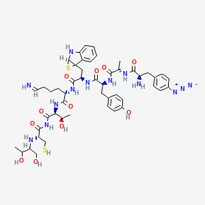 molecular formula C49H65N13O11S2 B1671114 Azidophenylalanyl-cysteinyl-tyrosyl-tryptophyl-lysyl-threonyl-cysteinyl-threonin-ol CAS No. 141949-00-0