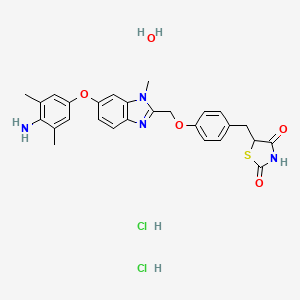 molecular formula C27H30Cl2N4O5S B1671119 Efatutazone dihydrochloride monohydrate CAS No. 1048002-36-3