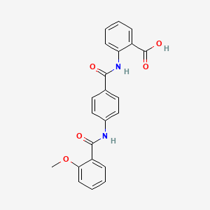 molecular formula C22H18N2O5 B1671134 2-[[4-[(2-甲氧基苯甲酰)氨基]苯甲酰]氨基]苯甲酸 CAS No. 693241-54-2