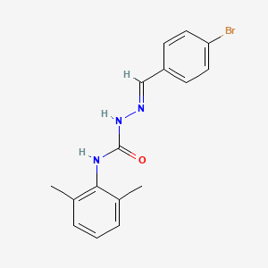 molecular formula C16H16BrN3O B1671135 2-[(4-Bromophenyl)methylene]-N-(2,6-dimethylphenyl)-hydrazinecarboxamide CAS No. 415687-81-9