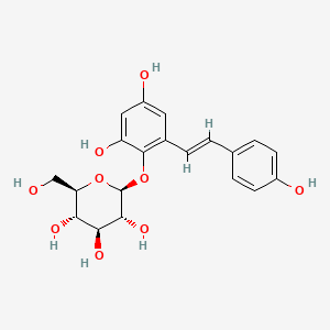 B1671145 (2S,3R,4S,5S,6R)-2-[2,4-dihydroxy-6-[(E)-2-(4-hydroxyphenyl)ethenyl]phenoxy]-6-(hydroxymethyl)oxane-3,4,5-triol CAS No. 55327-45-2