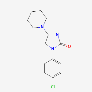 molecular formula C14H16ClN3O B1671162 1-(4-chlorophenyl)-4-(piperidin-1-yl)-1H-imidazol-2(5H)-one CAS No. 188116-08-7
