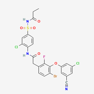 molecular formula C24H17BrCl2FN3O5S B1671185 艾苏伐韦林 CAS No. 868046-19-9