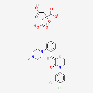 molecular formula C28H31Cl2N3O8S B1671192 Elzasonan citrate CAS No. 361343-20-6
