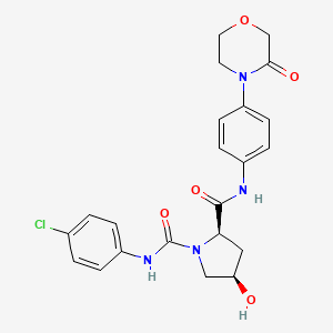 molecular formula C22H23ClN4O5 B1671205 (2R,4R)-N1-(4-chlorophenyl)-4-hydroxy-N2-(4-(3-oxomorpholino)phenyl)pyrrolidine-1,2-dicarboxamide CAS No. 768370-75-8