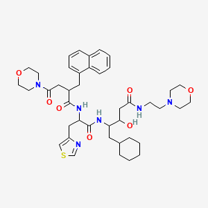 molecular formula C42H58N6O7S B1671239 5-cyclohexyl-3-hydroxy-N-(2-morpholin-4-ylethyl)-4-[[2-[[4-morpholin-4-yl-2-(naphthalen-1-ylmethyl)-4-oxobutanoyl]amino]-3-(1,3-thiazol-4-yl)propanoyl]amino]pentanamide CAS No. 116326-39-7