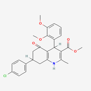 Methyl 7-(4-chlorophenyl)-4-(2,3-dimethoxyphenyl)-2-methyl-5-oxo-1,4,5,6,7,8-hexahydroquinoline-3-carboxylate