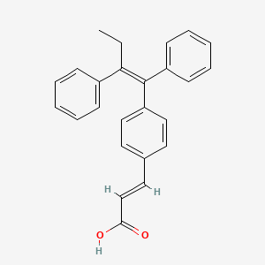 molecular formula C25H22O2 B1671325 (2E)-3-{4-[(1E)-1,2-Diphenylbut-1-enyl]phenyl}acrylic acid CAS No. 155701-61-4