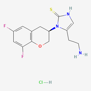 molecular formula C14H16ClF2N3OS B1671330 Etamicastat hydrochloride CAS No. 677773-32-9