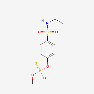 molecular formula C11H18NO5PS2 B1671352 O-(4-(((1-Methylethyl)amino)sulfonyl)phenyl) phosphorothioate CAS No. 1713-54-8