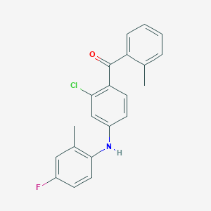 molecular formula C21H17ClFNO B1671367 [2-Chloro-4-(4-fluoro-2-methyl-phenylamino)-phenyl]-o-tolyl-methanone CAS No. 344457-87-0