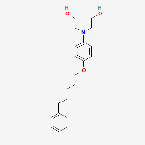 molecular formula C21H29NO3 B1671390 ETHANOL, 2,2'-((p-(5-PHENYLPENTYLOXY)PHENYL)IMINO)DI- CAS No. 102759-44-4