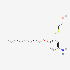 molecular formula C17H29NO2S B1671392 Ethanol, 2-((5-amino-4-(octyloxy)benzyl)thio)- CAS No. 5819-57-8
