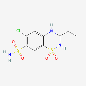 molecular formula C9H12ClN3O4S2 B1671399 Ethiazide CAS No. 1824-58-4