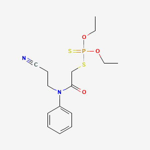 molecular formula C15H21N2O3PS2 B1671411 S-(2-((2-Cyanoethyl)phenylamino)-2-oxoethyl) O,O-diethyl phosphorodithioate CAS No. 16231-76-8