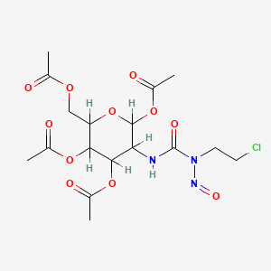 B1671414 D-Glucopyranose, 2-((((2-chloroethyl)nitrosoamino)carbonyl)amino)-2-deoxy-, 1,3,4,6-tetraacetate CAS No. 33073-62-0