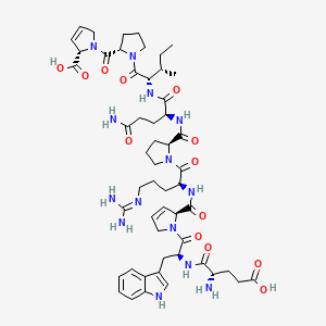 molecular formula C53H74N14O13 B1671456 (S)-1-(((S)-1-(L-glutamyl-L-tryptophyl)-2,5-dihydro-1H-pyrrole-2-carbonyl)-L-arginyl-L-prolyl-L-glutaminyl-L-isoleucyl-L-prolyl)-2,5-dihydro-1H-pyrrole-2-carboxylic acid CAS No. 79873-93-1