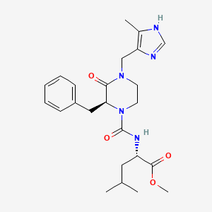 molecular formula C24H33N5O4 B1671466 Methyl (2S)-2-[[(2S)-2-benzyl-4-[(5-methyl-1H-imidazol-4-yl)methyl]-3-oxopiperazine-1-carbonyl]amino]-4-methylpentanoate CAS No. 501010-05-5