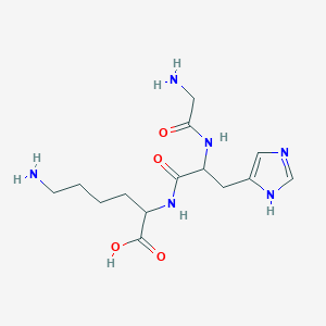 molecular formula C14H24N6O4 B1671467 Glycylhistidyllysine CAS No. 49557-75-7