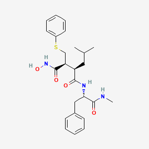 molecular formula C25H33N3O4S B1671468 (2S,3R)-N-hydroxy-N'-[(2S)-1-(methylamino)-1-oxo-3-phenylpropan-2-yl]-3-(2-methylpropyl)-2-(phenylsulfanylmethyl)butanediamide CAS No. 130370-59-1