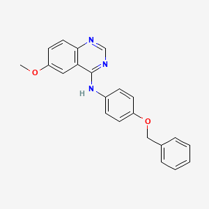 molecular formula C22H19N3O2 B1671470 6-methoxy-N-(4-phenylmethoxyphenyl)quinazolin-4-amine 