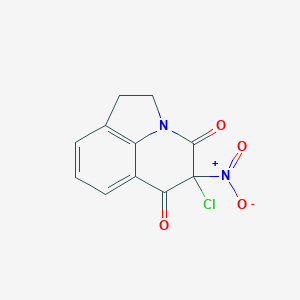 molecular formula C11H7ClN2O4 B167149 10-Chloro-10-nitro-1-azatricyclo[6.3.1.04,12]dodeca-4(12),5,7-triene-9,11-dione CAS No. 128099-82-1