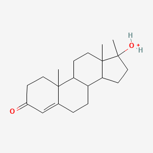 molecular formula C20H31O2+ B1671495 (10,13,17-trimethyl-3-oxo-2,6,7,8,9,11,12,14,15,16-decahydro-1H-cyclopenta[a]phenanthren-17-yl)oxidanium CAS No. 132830-78-5