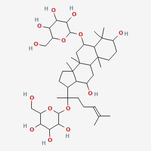 2-[[3,12-dihydroxy-4,4,8,10,14-pentamethyl-17-[6-methyl-2-[3,4,5-trihydroxy-6-(hydroxymethyl)oxan-2-yl]oxyhept-5-en-2-yl]-2,3,5,6,7,9,11,12,13,15,16,17-dodecahydro-1H-cyclopenta[a]phenanthren-6-yl]oxy]-6-(hydroxymethyl)oxane-3,4,5-triol