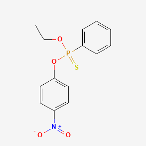 molecular formula C14H14NO4PS B1671537 邻乙氧基邻-(4-硝基苯基)苯基硫代膦酸酯 CAS No. 2104-64-5