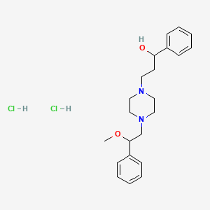 molecular formula C22H31ClN2O2 B1671558 3-[4-(2-Methoxy-2-phenylethyl)piperazin-1-yl]-1-phenylpropan-1-ol;hydrochloride CAS No. 27588-43-8