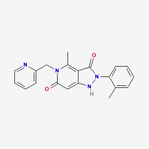 molecular formula C20H18N4O2 B1671566 4-Methyl-2-(2-methylphenyl)-5-(pyridine-2-ylmethyl)-1H-pyrazolo[4,3-c]pyridine-3,6(2H,5H)-dione CAS No. 1062624-71-8