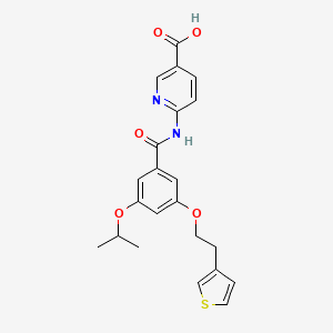 molecular formula C22H22N2O5S B1671568 6-(3-Isopropoxy-5-(2-(3-thienyl)ethoxy)benzamido)nicotinic acid CAS No. 480463-02-3