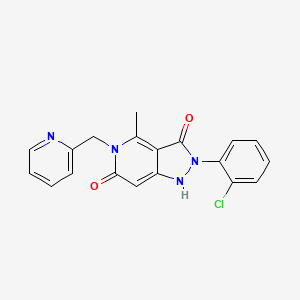 molecular formula C19H15ClN4O2 B1671570 2-(2-chlorophenyl)-4-methyl-5-(pyridin-2-ylmethyl)-1H-pyrazolo[4,3-c]pyridine-3,6(2H,5H)-dione CAS No. 955272-06-7
