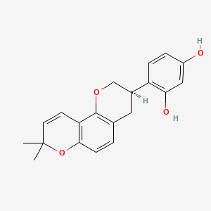molecular formula C20H20O4 B1671572 4-(8,8-dimethyl-3,4-dihydro-2H-pyrano[2,3-f]chromen-3-yl)benzene-1,3-diol CAS No. 59870-68-7