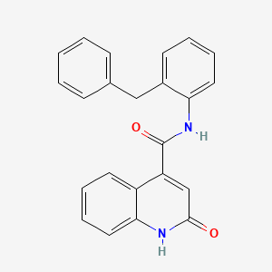 molecular formula C23H18N2O2 B1671604 N-(2-benzylphenyl)-2-oxo-1,2-dihydroquinoline-4-carboxamide CAS No. 792957-74-5