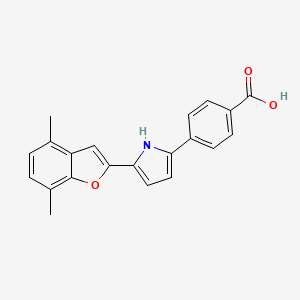 molecular formula C21H17NO3 B1671606 Benzoic acid, 4-(5-(4,7-dimethyl-2-benzofuranyl)-1H-pyrrol-2-yl)- CAS No. 196517-43-8