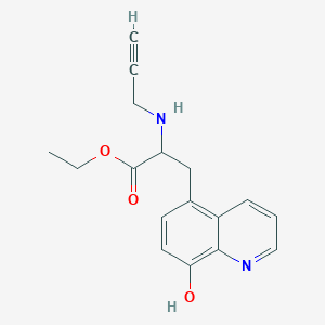molecular formula C17H18N2O3 B1671635 Ethyl 8-hydroxy-alpha-(2-propynylamino)-5-quinolinepropanoate CAS No. 686723-15-9