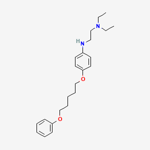 molecular formula C23H34N2O2 B1671643 ETHYLENEDIAMINE, N,N-DIETHYL-N'-(p-(5-PHENOXYPENTYLOXY)PHENYL)- CAS No. 102813-41-2