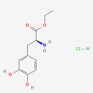 molecular formula C11H16ClNO4 B1671701 ethyl (2S)-2-amino-3-(3,4-dihydroxyphenyl)propanoate hydrochloride CAS No. 39740-30-2