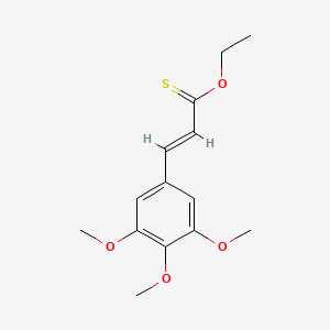 molecular formula C14H18O4S B1671706 Cinnamic acid, (3,4,5-trimethoxy)thio-, O-ethyl ester CAS No. 117666-86-1