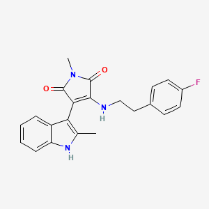 molecular formula C22H20FN3O2 B1671731 3-[2-(4-fluorophenyl)ethylamino]-1-methyl-4-(2-methyl-1H-indol-3-yl)pyrrole-2,5-dione CAS No. 1129669-05-1