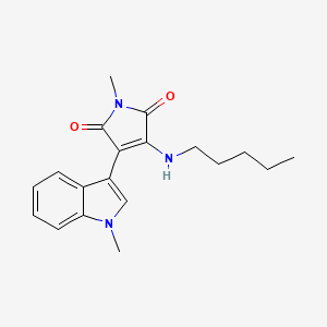 molecular formula C19H23N3O2 B1671732 1-Methyl-3-(1-methyl-1H-indol-3-yl)-4-(pentylamino)-1H-pyrrole-2,5-dione CAS No. 861891-50-1